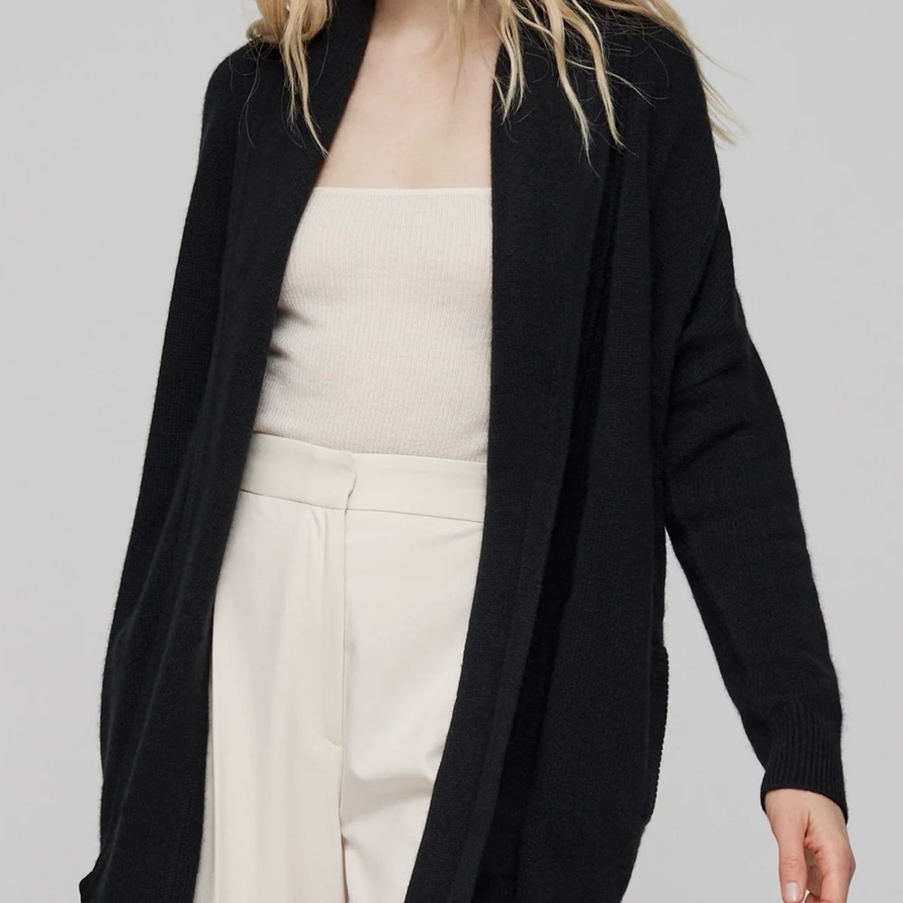 RIVER SHAWL CASHMERE CARDIGAN Naked Cashmere SMALL NEW Black